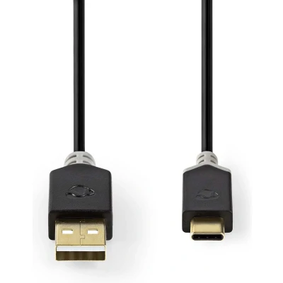 Afbeelding van Nedis Ccbw60601At20 Usb Kabel 2.0 A Male C&amp;Trade; 480 Mbps Verguld 2.00 M Rond Pvc