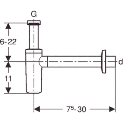 Afbeelding van Geberit kunststof wastafelsifon 40mm verchroomd