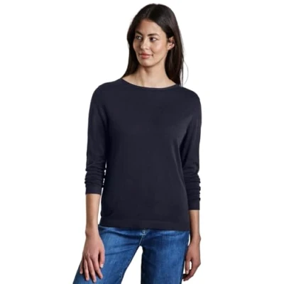 Image de STREET ONE Pull en tricot doux, bleu foncé, 42