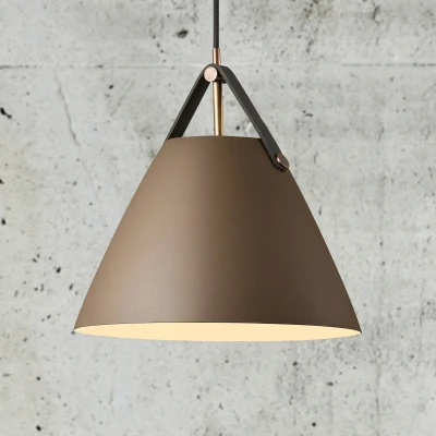 Afbeelding van Hanglamp Strap met metalen kap beige, 27 cm