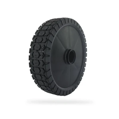 Afbeelding van GREENSTAR Universeel kunststof wiel op ring + wieldop diameter 180 mm verloopringen 8/10/12