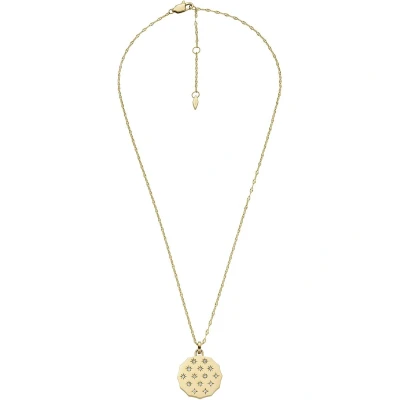 Afbeelding van Fossil dames Sutton ketting met glassteen JF04382710 in de kleur Goud
