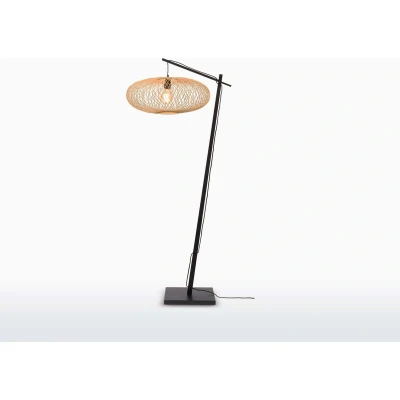 Afbeelding van GOOD&amp;MOJO Vloerlamp Cango Bamboe Zwart/Naturel 80x60x176cm Zwart