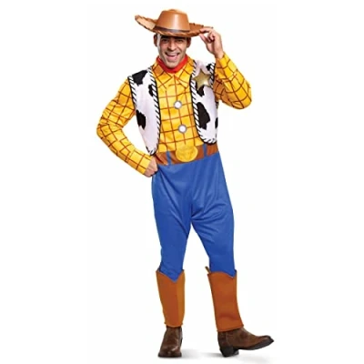 Afbeelding van Disney Officieel klassiek Woody kostuum voor volwassenen, Toy Story kostuum, cowboykostuum heren met cowboyhoed, carnaval, mardi gras, party, XXL