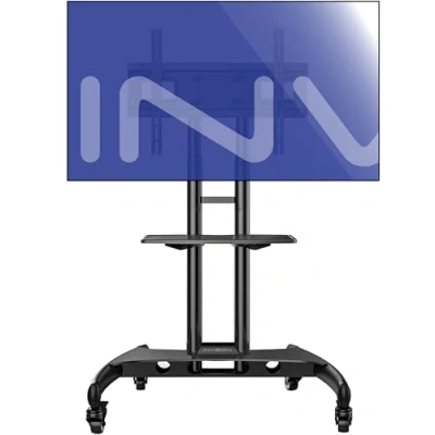 Image de Chariot Meuble TV avec Roulette Invision Pied Pivotant de 32 à 65 Anti Basculement Fixation VESA 600x400mm