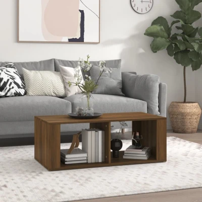 Afbeelding van Salontafel 100x50x36 cm bewerkt hout bruin eikenkleur