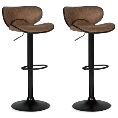 Image de Lot de 2 tabourets bar SAM marron vintage