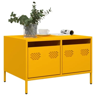 Afbeelding van Tv meubel 68x50x43,5 cm koudgewalst staal mosterdgeel