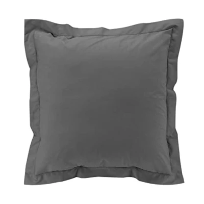 Afbeelding van douceur d&#039;intérieur, Kussensloop (63 x 63 cm) perkaline staal, perkal katoen