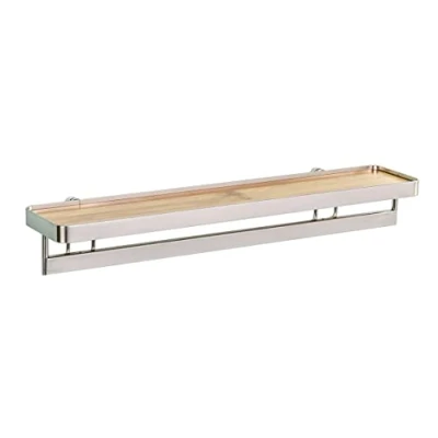 Afbeelding van Wenko Keukenplank 40 X 5,5 Cm Hout/aluminium Naturel/zilver