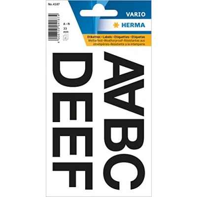 Afbeelding van HERMA Etiket 4187 33mm letters a N zwart 16 stuks Blister 2 vel 10