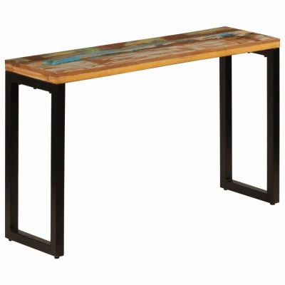 Afbeelding van Wandtafel 120x35x76 cm massief gerecycled hout en staal