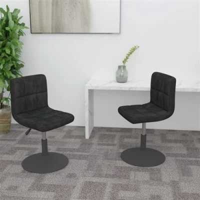 Image de vidaXL Chaises pivotantes à manger lot de 2 noir velours335492