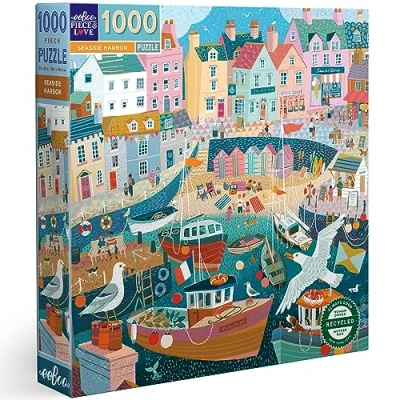 Afbeelding van Puzzel van 1000 stukjes Eeboo Seaside Harbor