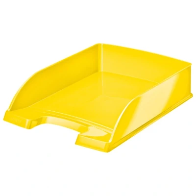 Image de leitz corbeille à courrier plus wow, a4, polystyrène, jaune noir