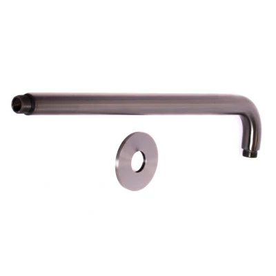 Afbeelding van OUTLET Rubio Inox douchearm 400mm RVS rond in PVD kleur Gun Metal 1208920704 Laaste Product