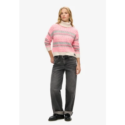Afbeelding van Superdry ROLL NECK CROP Trui, Dames, Maat: 44, Ecru