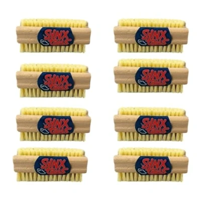 Afbeelding van Synx Tools nagelborstel hout set van 6 stuks schrobborstels nagel borstel schrobbezem Voordeelverpakking