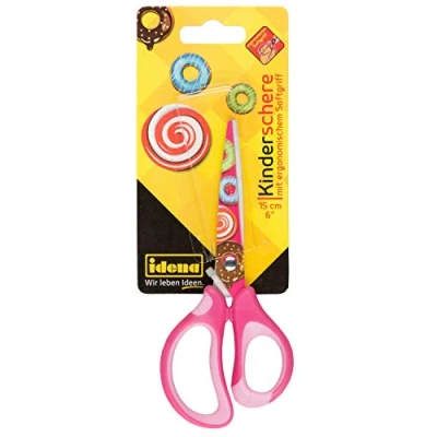Image de Idena 14027 Ciseaux souples avec motif donut, rose, 1 pièce