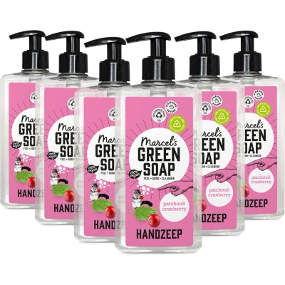 Afbeelding van 6x Marcel&#039;s Green Soap Handzeep Patchouli &amp; Cranberry 500 ml