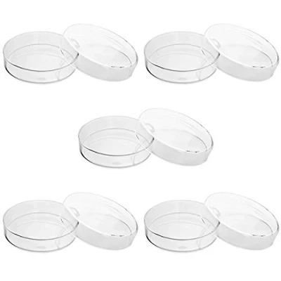 Afbeelding van QWORK 5 stuks petrischalen van glas met deksel, hoog borosilicaatglas voor wetenschappelijke projecten, 90 mm x 20