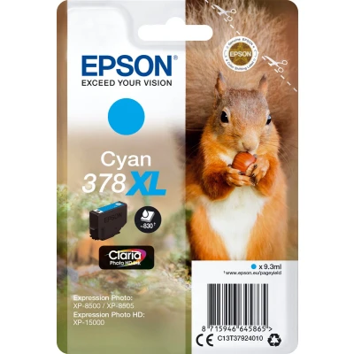 Afbeelding van Epson 378XL (C13T37924010) Inktcartridge Cyaan Hoge capaciteit