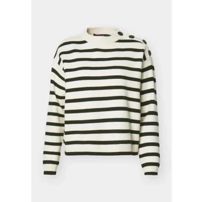 Afbeelding van Vero Moda Vmsaba O NECK Button Trui, Dames, Maat: Medium, Birch/black