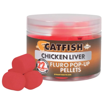 Afbeelding van Dynamite Baits Catfish Chicken Liver Fluro Pop Up Meerval Aas 22mm ups