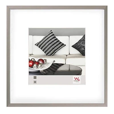 Afbeelding van walther design fotolijst staal 30x30 cm aluminium met passe partout, stoel lijst AJ330D