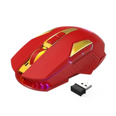 Image de MAGIC REFINER Souris de jeu sans fil, X18 G502 2,4 G d&#039;ordinateur clic silencieux avec récepteur USB, optique 2400 DPI, 7 lumières RVB, batterie rechargeable ultra longue durée pour