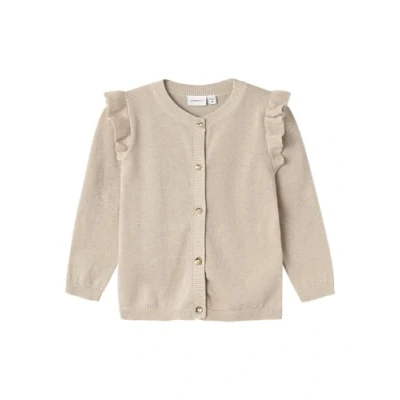 Image de NAME IT Nmfabinne Ls Knit Card Noos Cardigan en tricot pour fille, Peyote/détail : lurex ton sur ton, 80