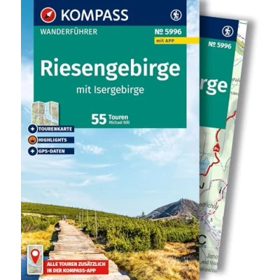 Afbeelding van KOMPASS Wanderführer Riesengebirge mit Isergebirge, 55 Touren Extra Tourenkarte
