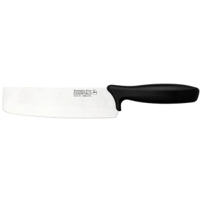 Afbeelding van Rockingham Forge Essentials 8007 Nakiri 7&quot; messenset van licht roestvrij staal met zwart handvat, in één doos