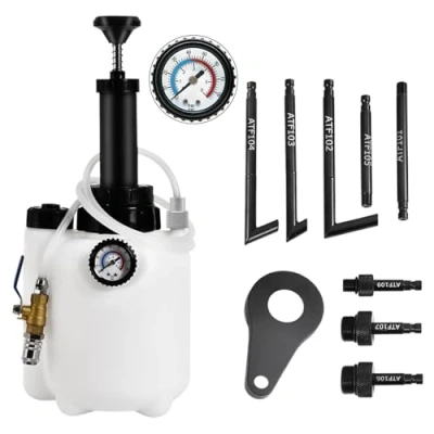 Afbeelding van CHANG QI Transmissievloeistofpomp (3 l), olievulsysteem, vloeistofoverdrachtspomp gereedschap met 8 adapters van aluminiumlegering, transmissievloeistoftrekker