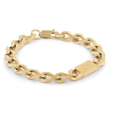 Afbeelding van Calvin Klein Brushed Chain LINK Bracelet Armband goldcoloured, Heren, Maat: One Size, Gold coloured