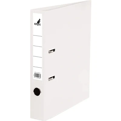 Image de Kangaro Classeur en polypropylène Dos de 5 cm Format A4 Couleur : blanc à anneaux levier