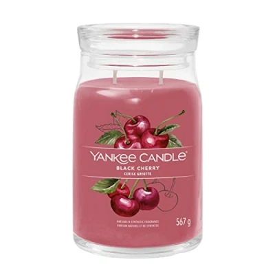 Afbeelding van Yankee Candle Signature Large JAR Black Cherry Geurkaars, Maat: 569 g, Red