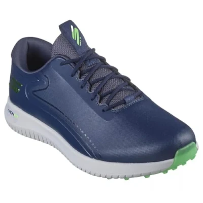 Afbeelding van Skechers Max 2 Arch Fit Golfschoenen voor heren, waterdicht, zonder noppen, Synthetische rand in marineblauw citroen