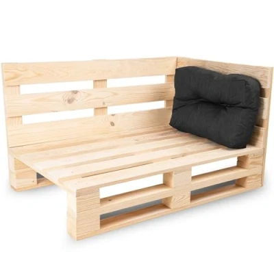 Afbeelding van Bananair Palletkussen voor buiten, comfortabel, duurzaam, uv bestendig en waterafstotend kussen tuinmeubelen, balkon, terras (hoekkussen, 60 x 40 cm, zwart)