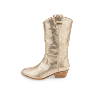 Afbeelding van Les Tropeziennes par M Belarbi Ladyja Cowboy/Bikerlaarsjes, Dames, Maat: 39, Gold Kalfsleer