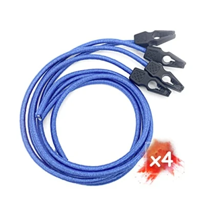 Afbeelding van MAGMA 4 stuks elastische spanbanden met snelsluiting voor zwembadafdekkingen 75 cm, diameter 8 mm, elastisch touw het vasthouden van luifels, fietsendragers, camping, snelle camping (blauw)