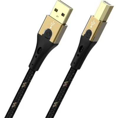 Afbeelding van Oehlbach USB kabel 2.0 A stekker, B stekker 7.50 m Zwart/goud D1C9545