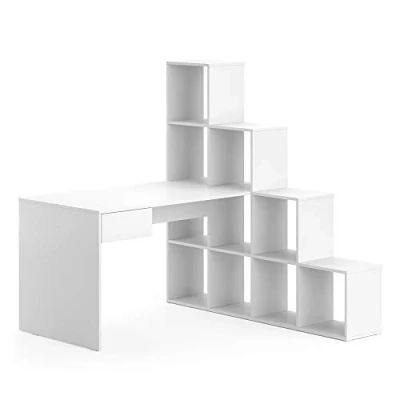 Afbeelding van Vicco Hoekbureau Sarah, Wit, 139 x 142.4 cm