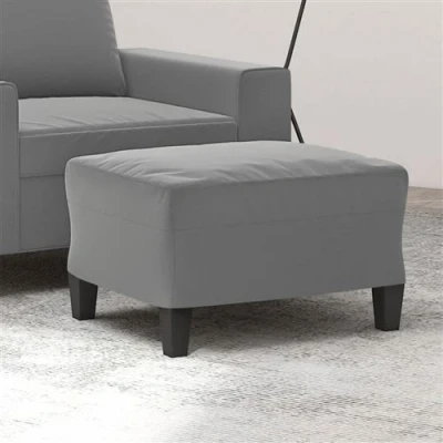 Afbeelding van vidaXL Voetenbank 60x50x41 cm microvezelstof donkergrijs