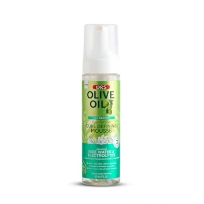 Afbeelding van ORS Max Moisture Haarstyling Mousse 207ml Met Rijstwater, Elektrolyten &amp; Olijfolie voor Voeding, Hydratatie en Conditionering, Versterkt Haargroei, Voorkomt Haarbreuk
