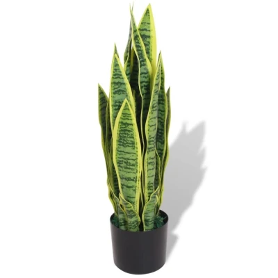 Afbeelding van Kunst sanseveria plant met pot 65 cm groen