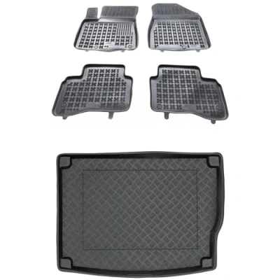 Afbeelding van M MOTOS Set rubberen vloermatten en PE kunststof kofferbakmat voor Kia Niro I 2016 2022 Verbeter je reiscomfort met de antislip automat