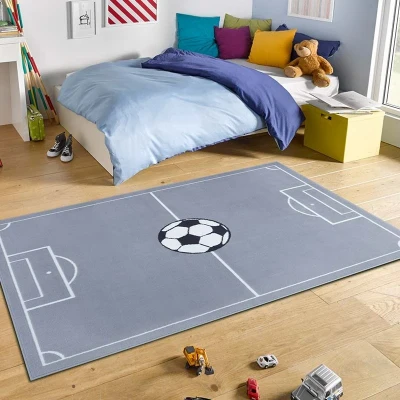 Afbeelding van Vloerkleed Kids Estadio 80x150cm Grijs Grafisch 123vloerkleed.nl is de online webshop voor vloerkleden en woonaccessoires.