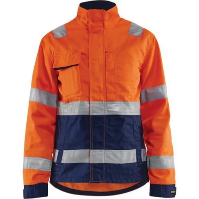 Image de Veste haute visibilité femme orange fluorescent/marine