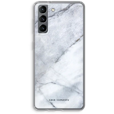 Afbeelding van hoesje geschikt voor Samsung Galaxy S21 Witte marmer Soft Cover Telefoonhoesje Bescherming aan alle Kanten en Schermrand